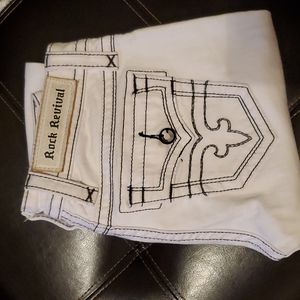 Rock Revival Woman's Jeans White with Black Stiching